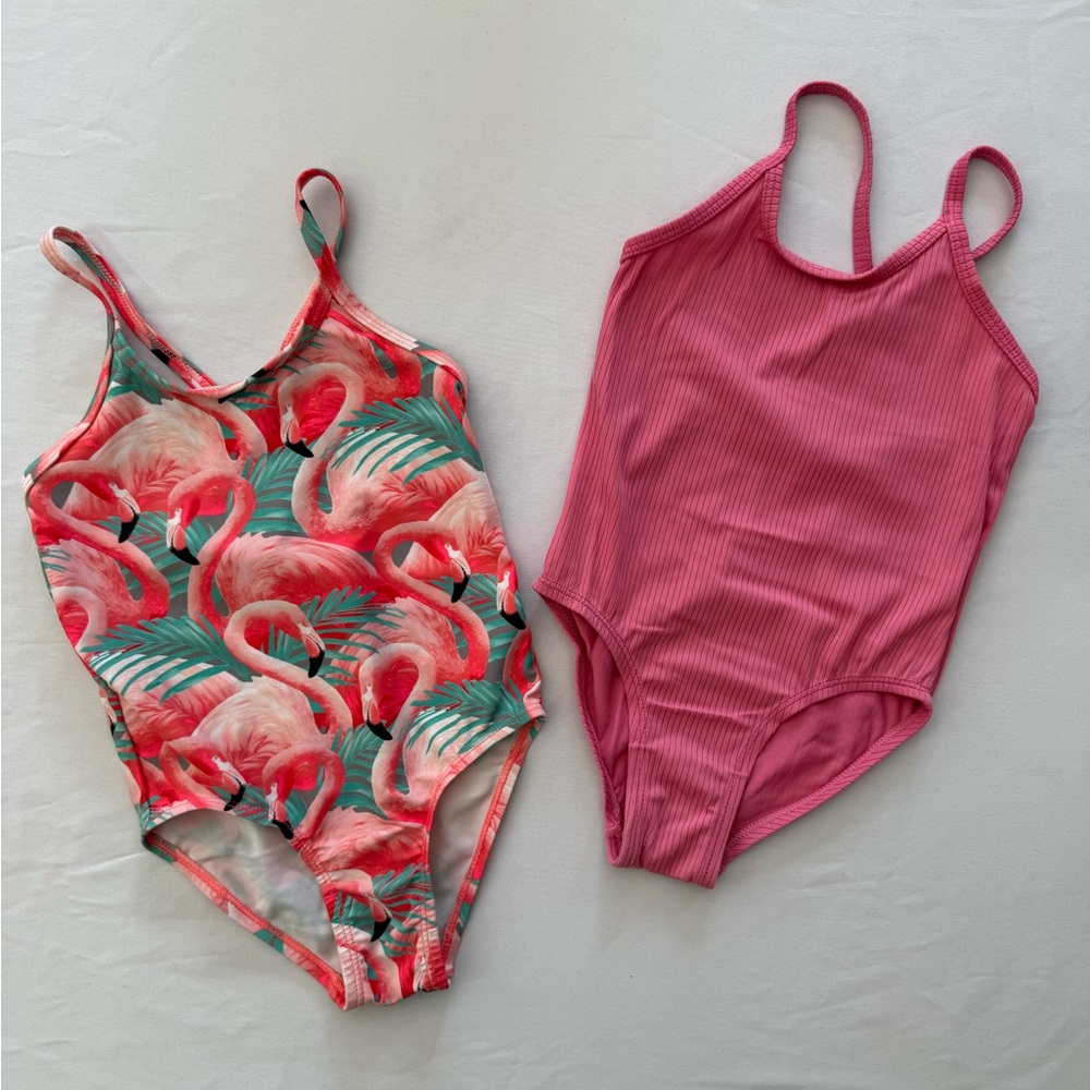 Toddler 3T Flamingo and Pink Swimsuit Set